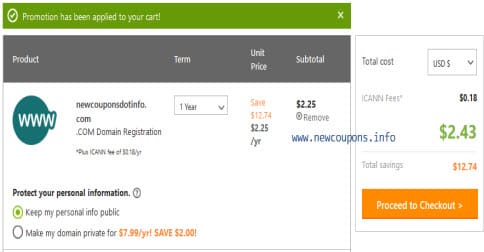 godaddy latest promo code