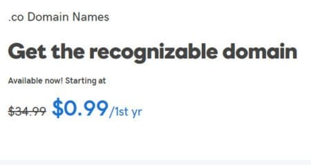 godaddy co domain 99cent
