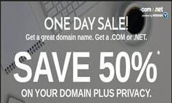 Domain.Com Promotion: 50% off .Com & .Net + Free Domain Privacy domaindotcom promotion save 50 com net domain