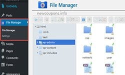 How set up File Manager on GoDaddy WordPress Hosting ? install filemanager godaddy wordpress hosting