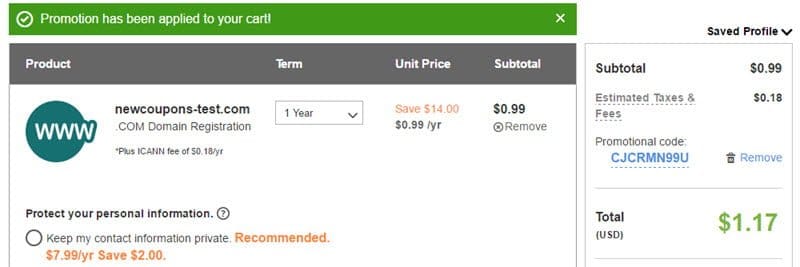 working 99 cent code