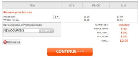 NameSilo now support .Asia domain registrations, starting at $3.99 namesilo asia coupon for just $2.99