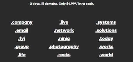 Register 15 Domains – $4.99/Year Each For 2 Days at GoDaddy godaddy 15 domains for 4usd each