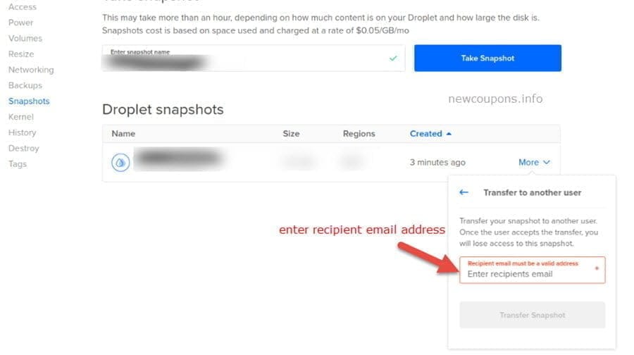 How to Move Droplet Between Accounts on DigitalOcean?