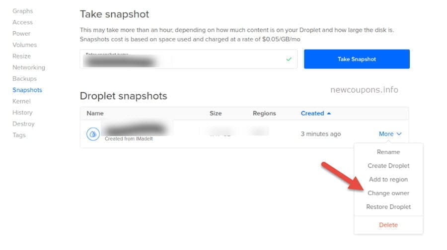 How to Move Droplet Between Accounts on DigitalOcean?