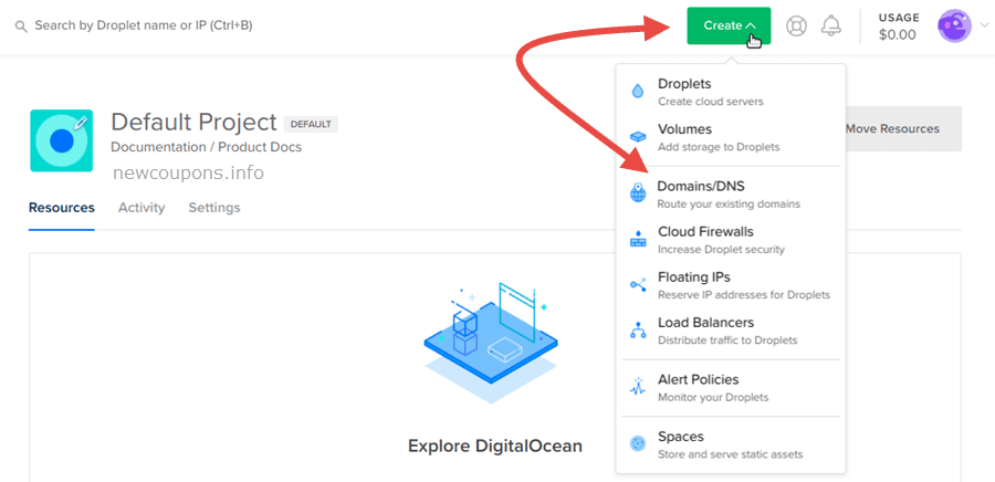 How to point Google Domains to DigitalOcean Droplet ?