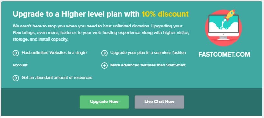 Fastcomet Upgrade Coupon For Save 10% Off