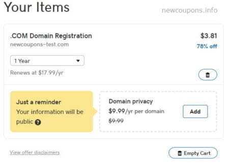 Register .COM For Only $3.81 at GoDaddy – 78% Off Grab .COM for $3.81 at GoDaddy