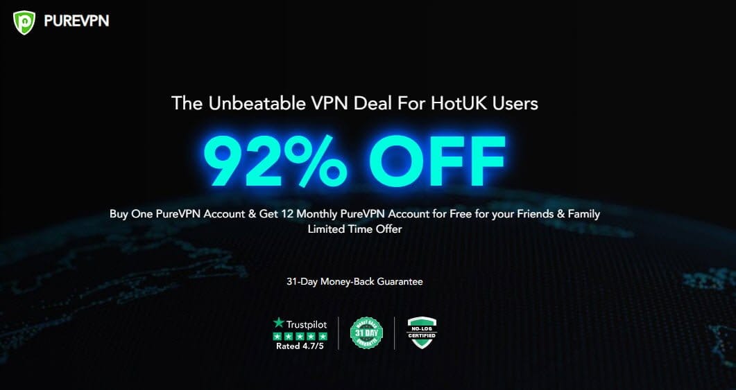 PureVPN Promo For 92% OFF – $0.88/Mo – $52.8/5 Years