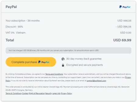 Surfshark 3 year plan offer