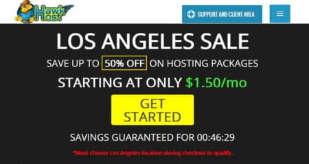 hawkhost los angeles sale 50% recurring discount