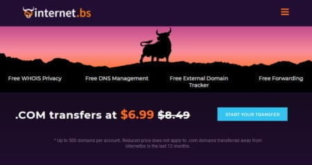 InternetBS – .COM Transfers For $6.99 – Free Privacy internetbs $6.99 .com transfer offer