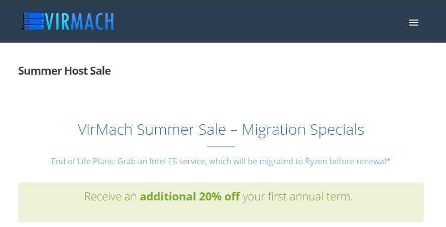 VirMach Summer Sale 2021 &#8211; KVM VPS From $7.2/Year