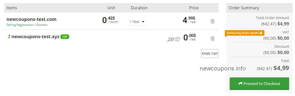 AtakDomain – $4.99 .COM registration + .XYZ For Free