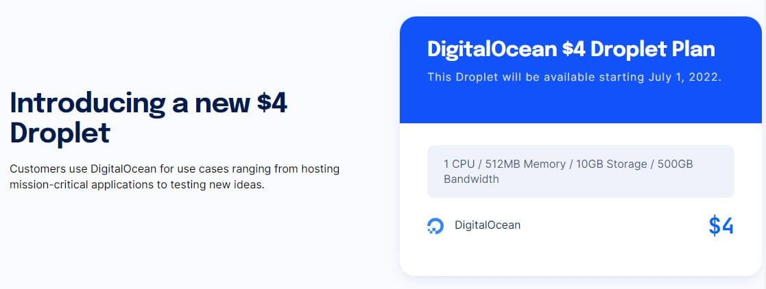 DigitalOcean New Pricing Plans – Effective From July 1, 2022
