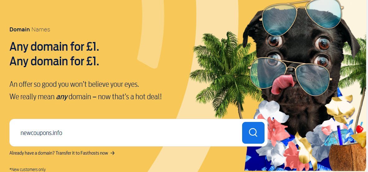 Fasthosts &#8211; Get Any Domains For £1 For First Year