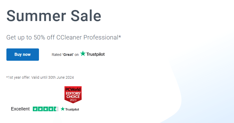 CCleaner Summer Sale &#8211; Save 50% On Professional Plans!