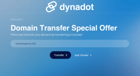 Dynadot – Transfer COM, .NET, .ORG From $9.49 Dynadot Transfer Promo Code