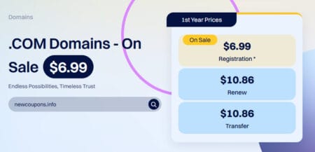 Dynadot: Register .COM Domain For $6.99 (No Limits) Dynadot: Register .COM Domain For $6.99 (No Limits)