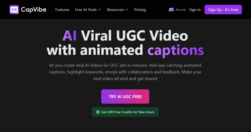 Capvibe AI Coupon: 40% OFF + 200 Free Credits in August 2025