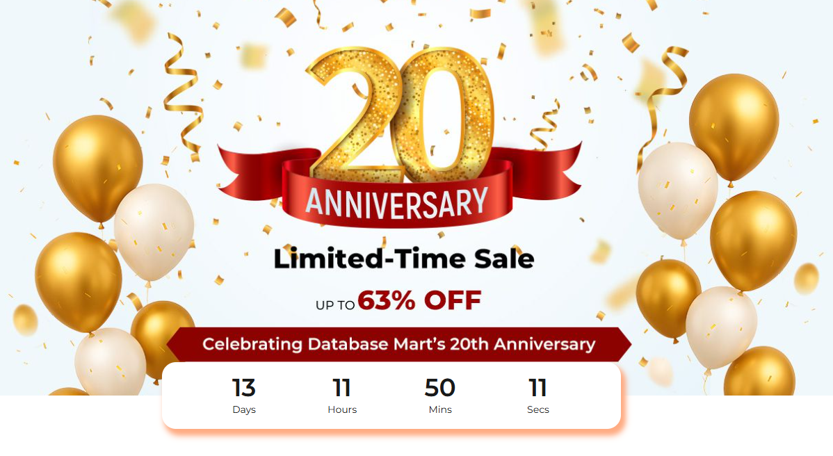 Database Mart 20th Anniversary: 63% Off All Servers