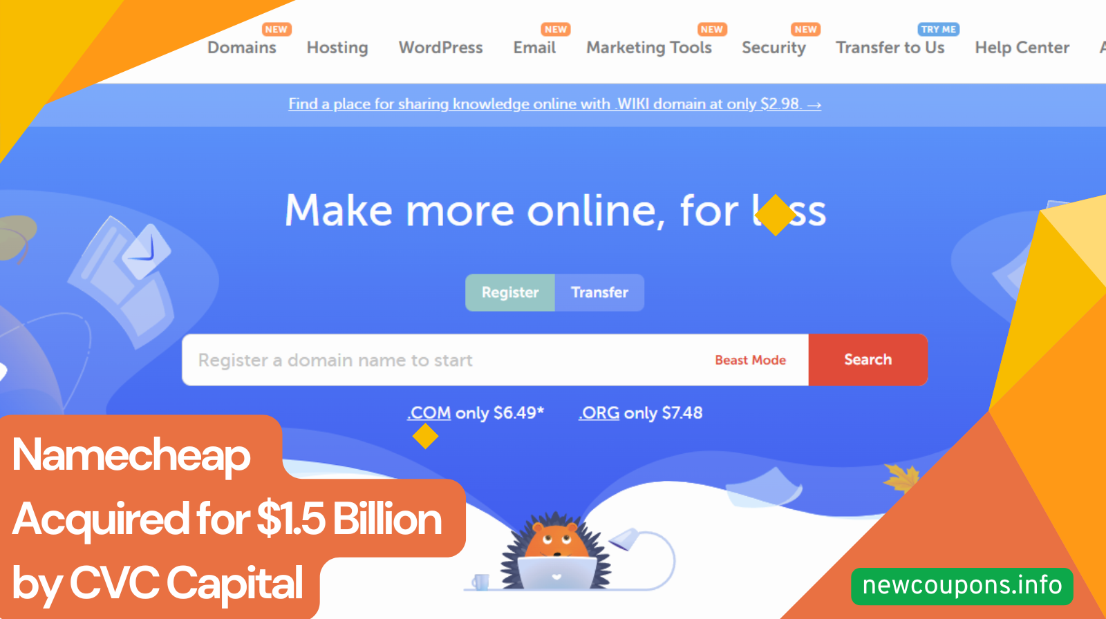 Namecheap Acquired for $1.5 Billion by CVC Capital Partners